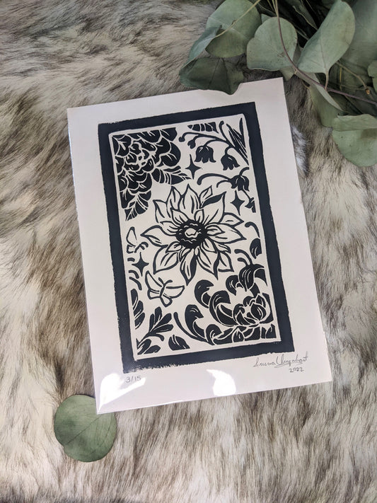 Garden Floral Block Print