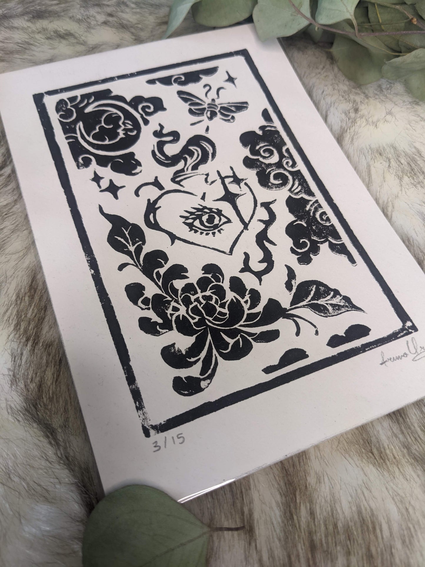 Sacred Heart Block Print