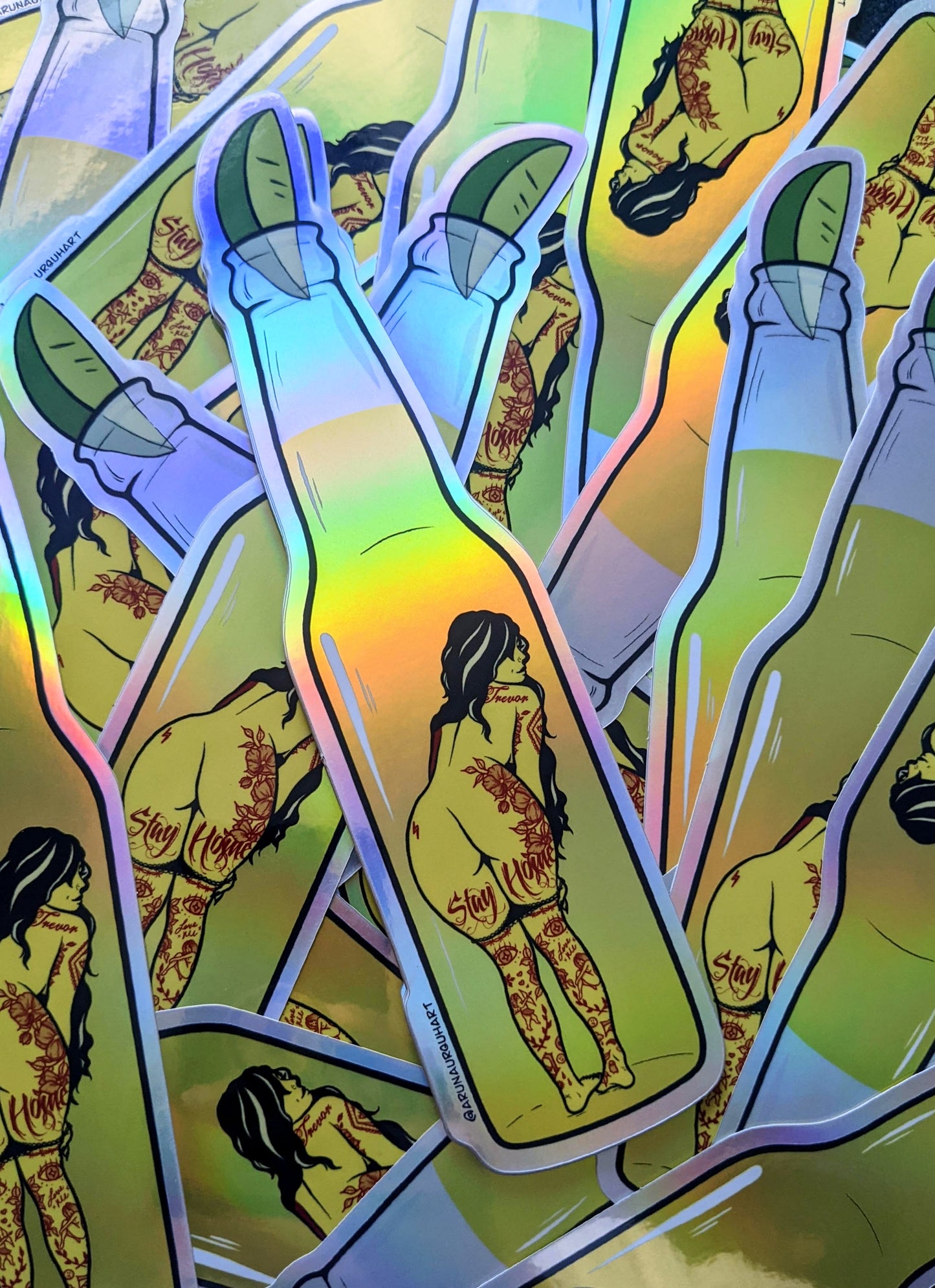 Holographic Corona Girls Sticker